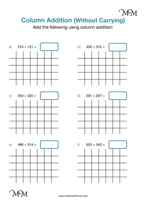 3 digit addition without carry